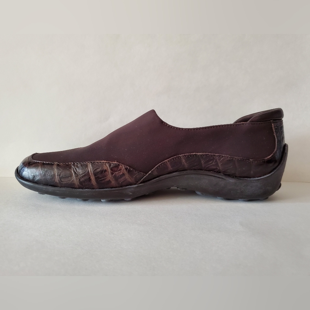 Donald J. Pliner Nerbos Brown Gator Lined Loafers